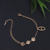 Stainless Steel Gold/Silver/Rosegold Plated Smiley Charm Bracelet